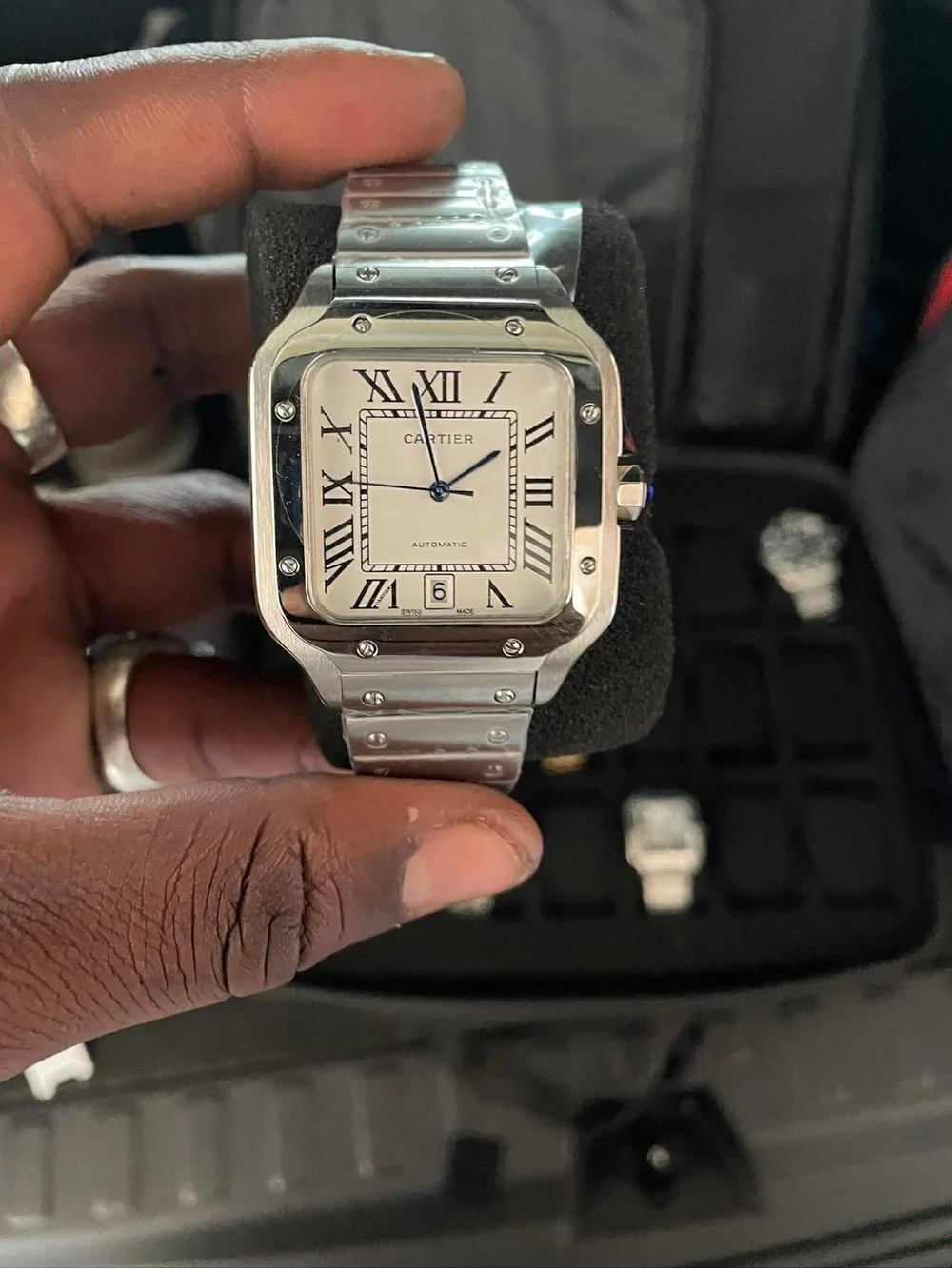 Santos de Cartier Large Model 40mm, Steel, Silver Dial - Men